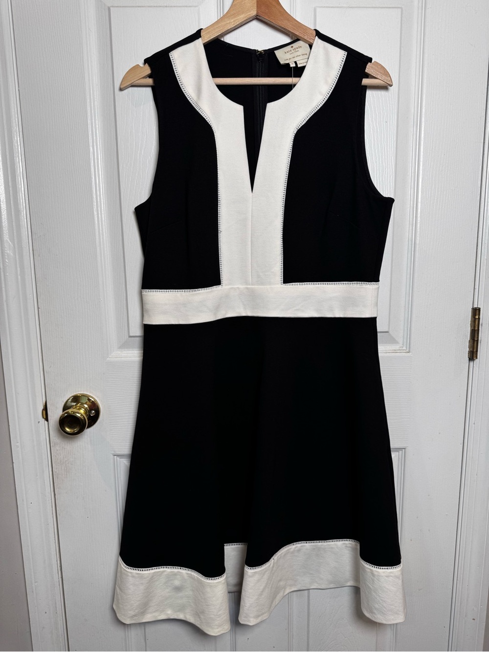 Kate Spade Broome Street Colorblock Ponte Dress NWT Black White Size 12